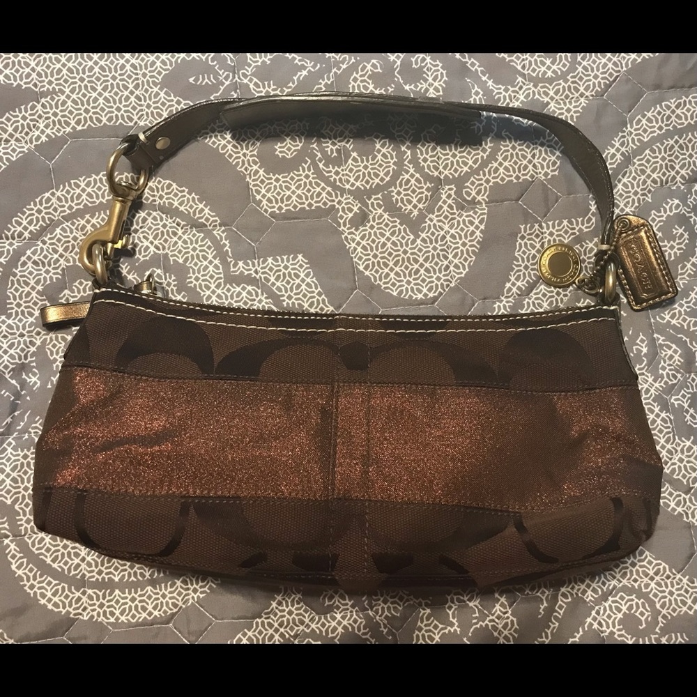 Small Coach purse bronze/brown/copper